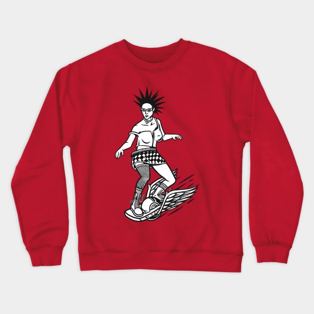 Punk Onewheel pint Crewneck Sweatshirt by MightyBiscuit